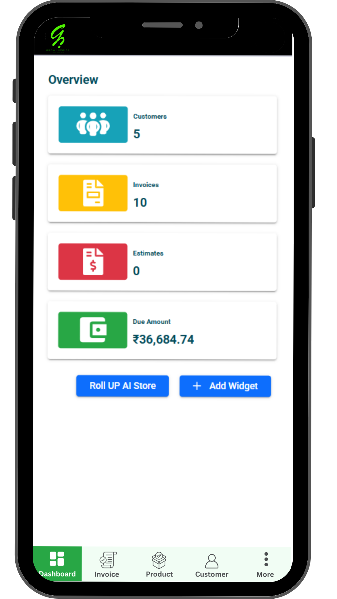 GrowInvoice Dashboard